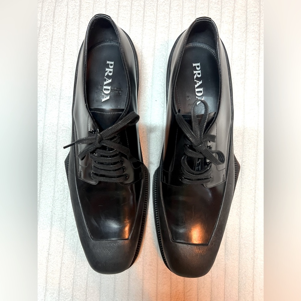 Prada Spazzolato Square Toe Derby (Men) Size 13